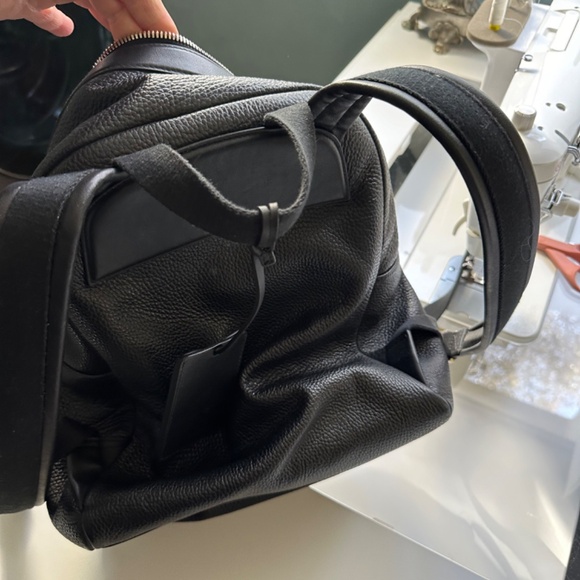 Italian  Leather Black Backpack - Picture 9 of 11